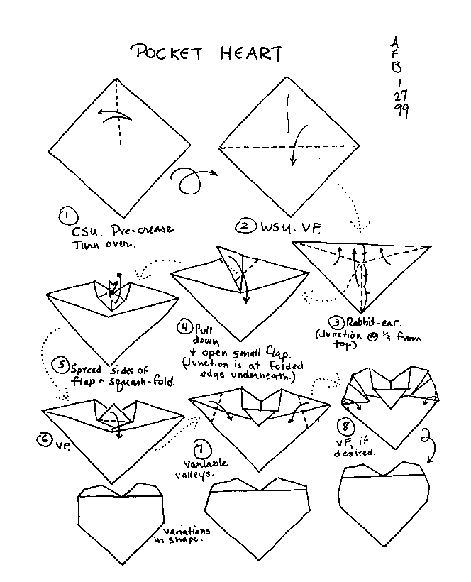 Origami Hearts Paper Hearts Free Diagrams Origami Resource Center