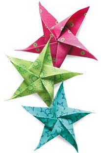 Fabric Origami star Christmas ornaments — apple franca