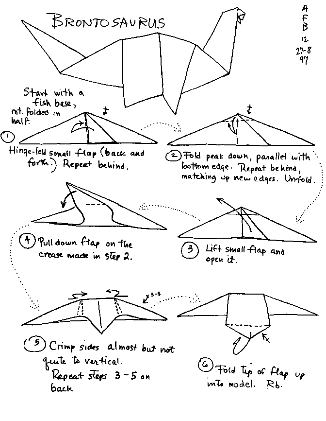 Origami Dinosaurs | Big List of Free Origami Dinosaur Diagrams & Books