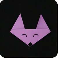 origami fox head face