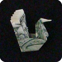 dollar bill peacock