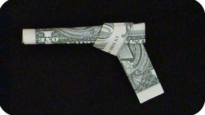 dollar bill origami money gun